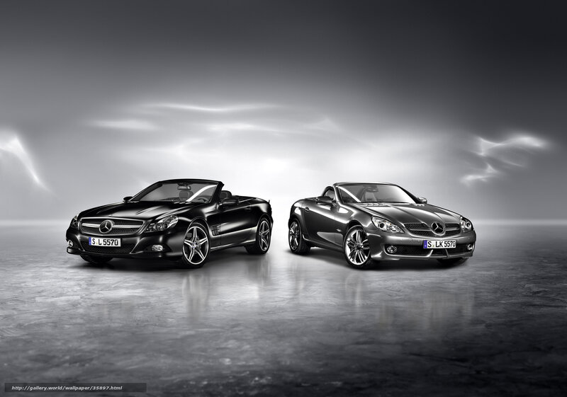 Two Mercedes-Benz SLK cars