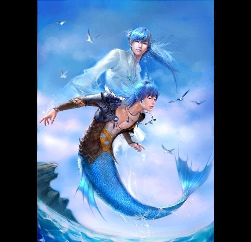 Two Merman Figures