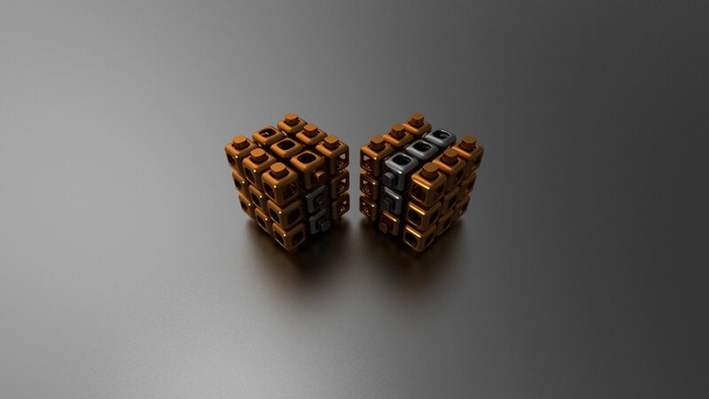 Two Metallic Cubes