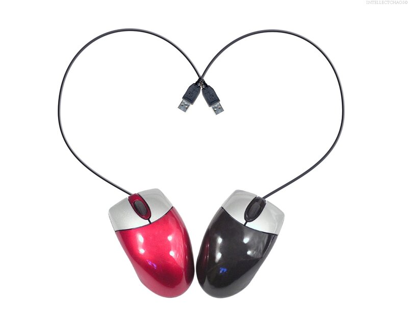 two mice forming a heart