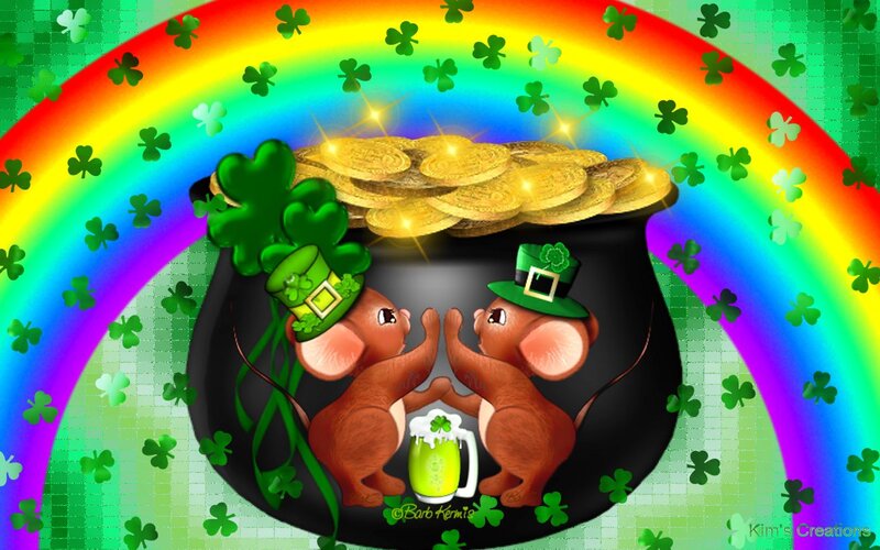 Two Mice with Pot of Gold
