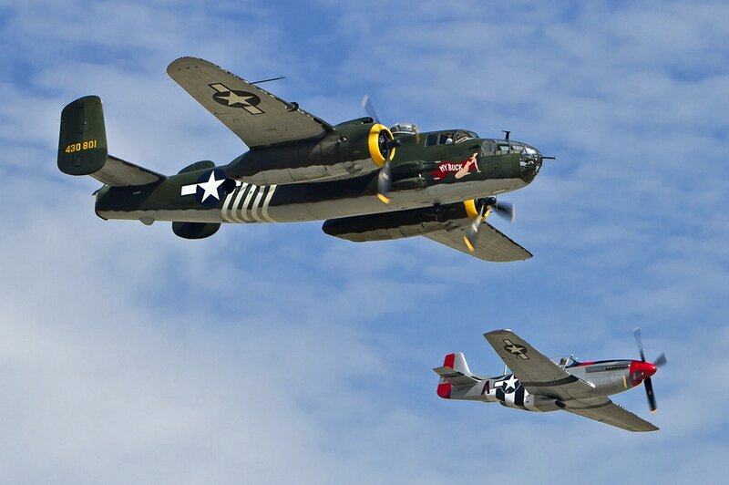 Two Military Aircraft — Blue, Dynamic