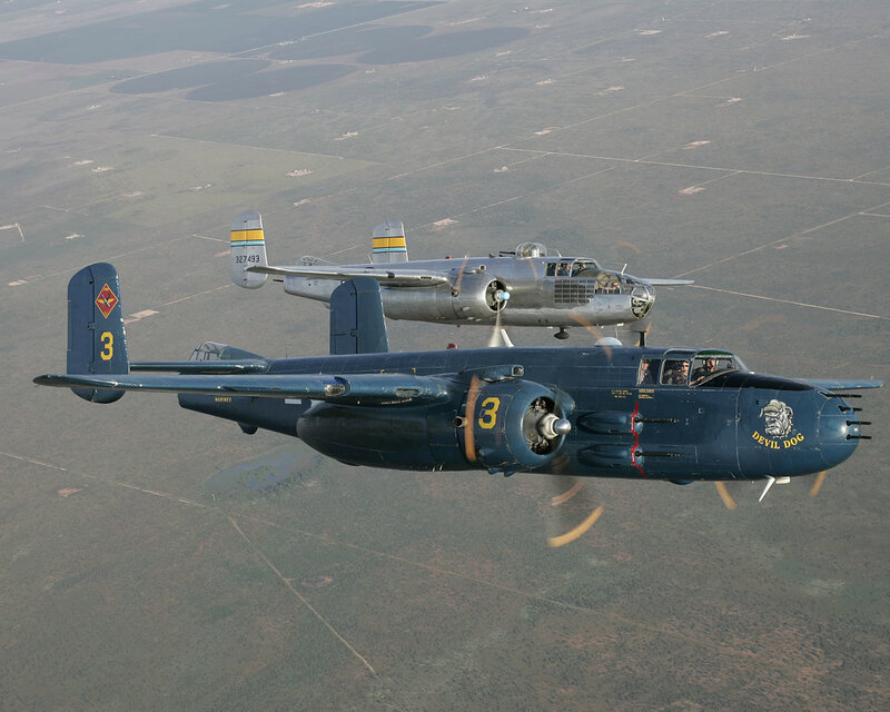 Two Military Aircraft — Blue