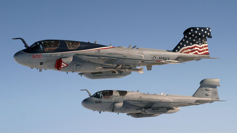 Two Military Aircraft — Gray, Calm