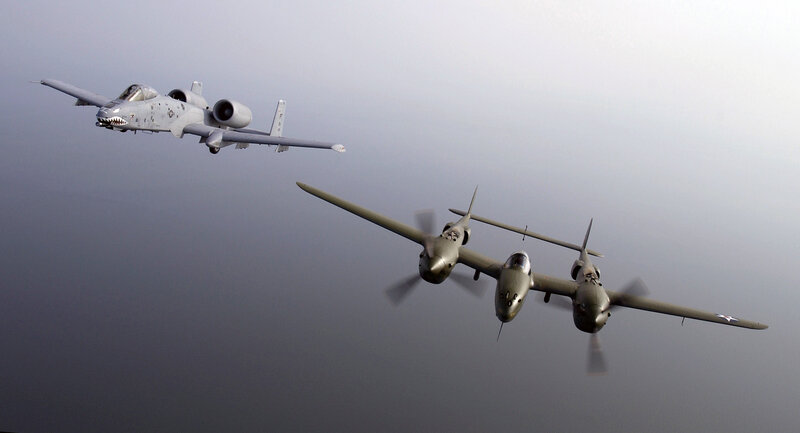 Two Military Aircraft — Gray, Serene