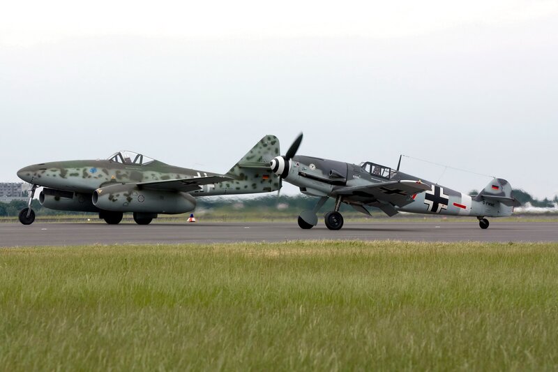 Two Military Aircraft — Green, Calm