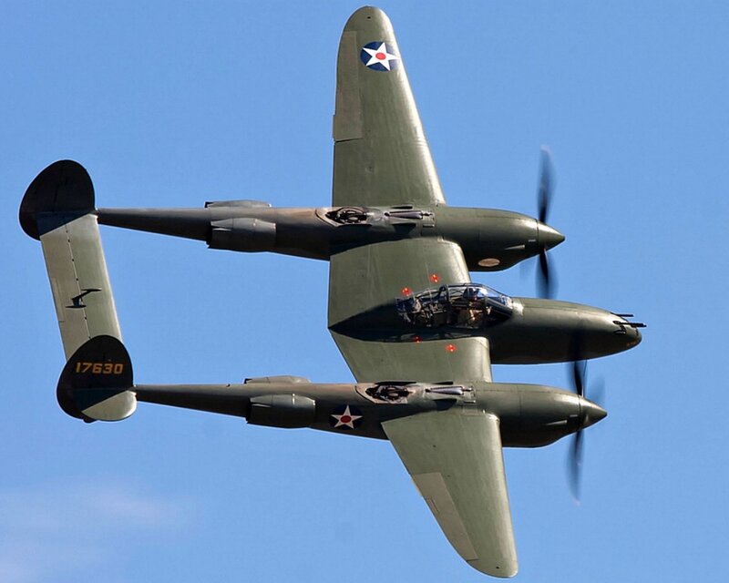 Two Military Aircraft — Green, Clear