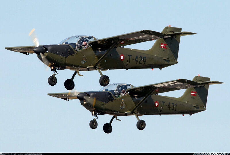 Two military aircraft in flight