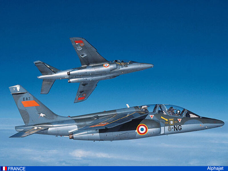 Two Military Jets — Blue, Calm