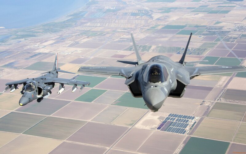Two Military Jets Flying