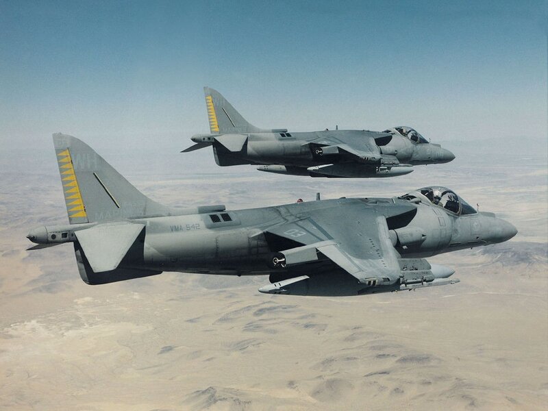 Two Military Jets — Gray, Aerial