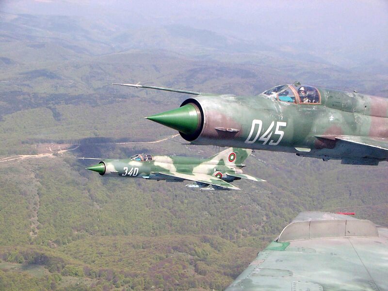 Two Military Jets — Green