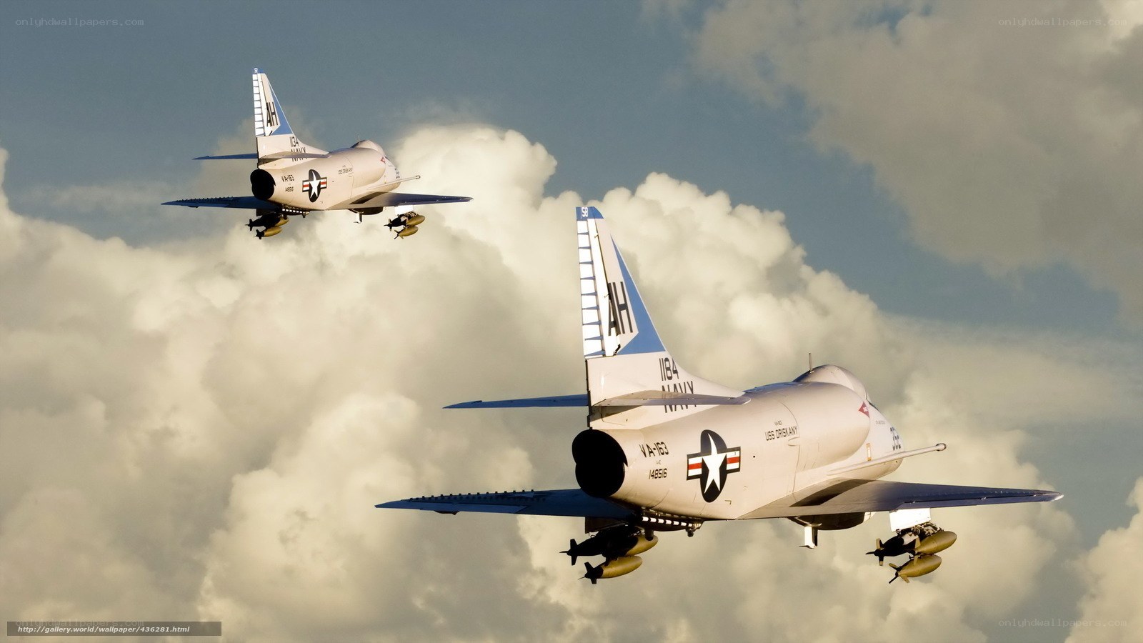 Two military jets in flight