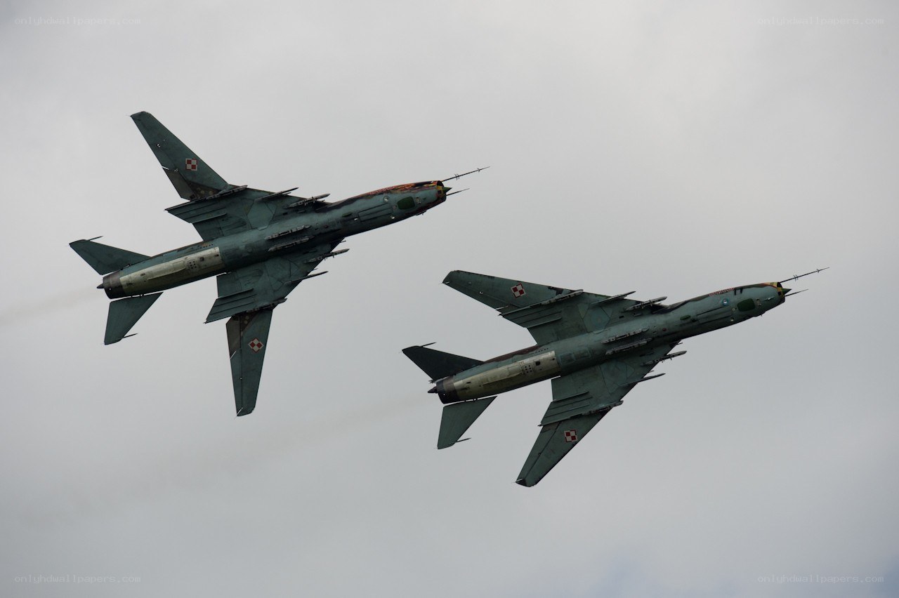Two military jets in formation