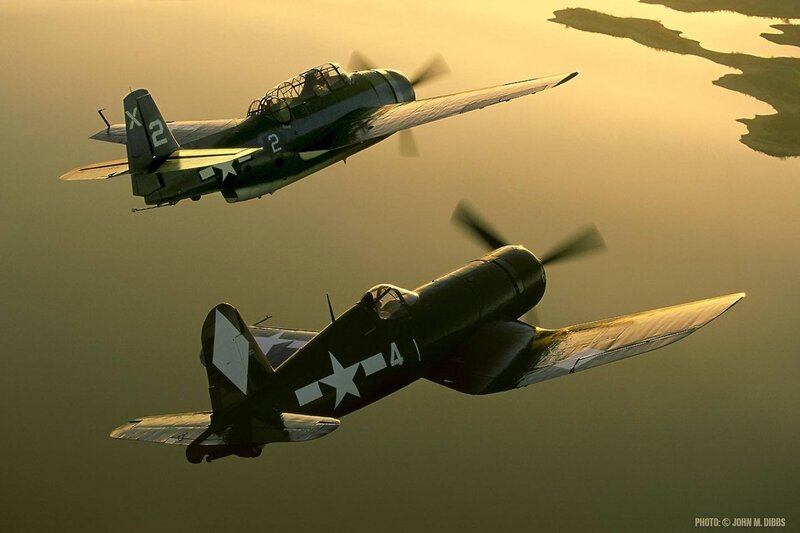 Two Military Planes — Green, Dramatic