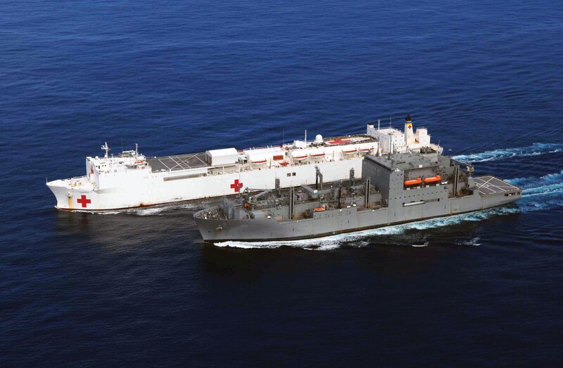 Two military ships at sea