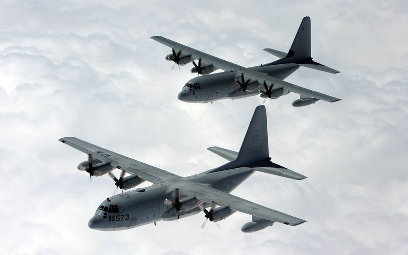 Two Military Transport Planes — Gray
