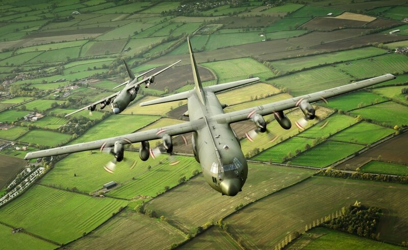 Two Military Transport Planes — Green