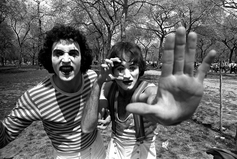 Two Mimes in Park