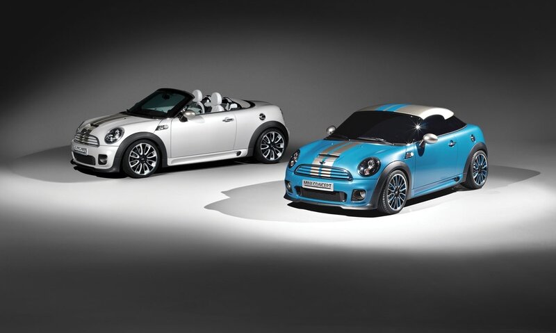 Two MINI Concept Cars — White, Dramatic