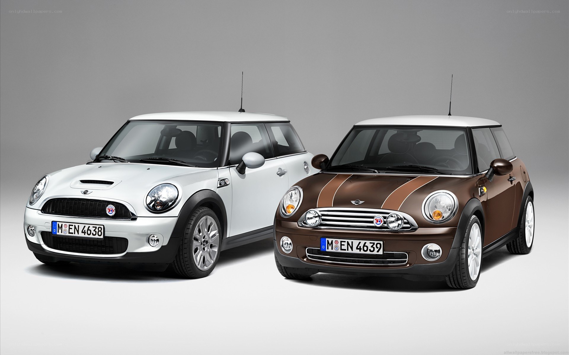 Two Mini Cooper cars