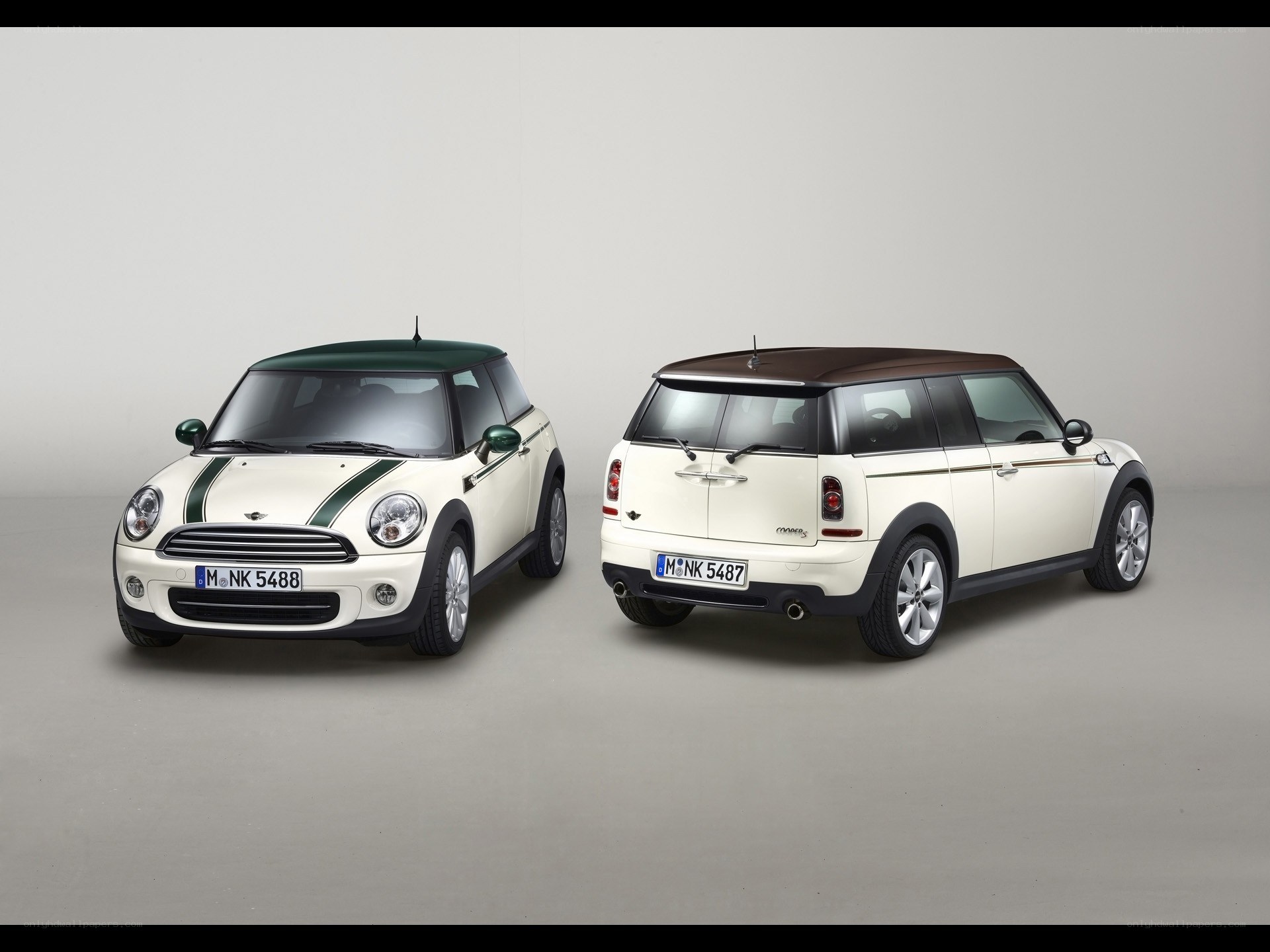 Two Mini Cooper cars