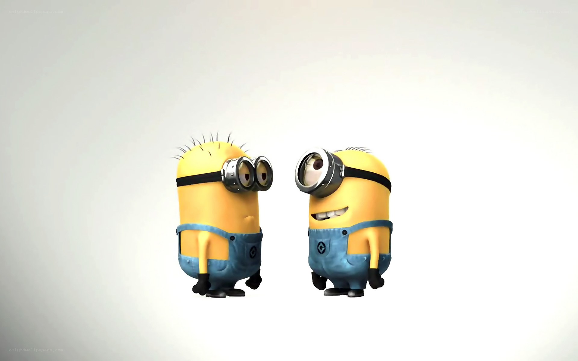 Two Minions facing each other