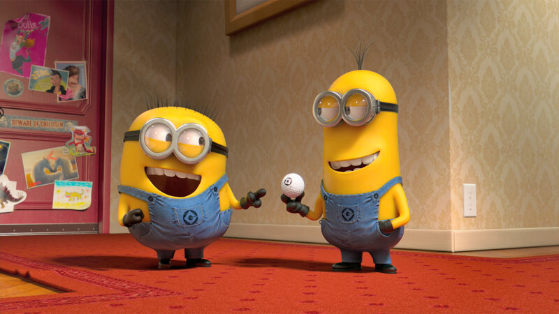 Two Minions Holding a Ball