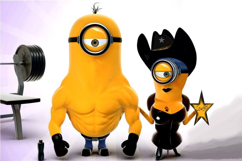 Two Minions in Costumes