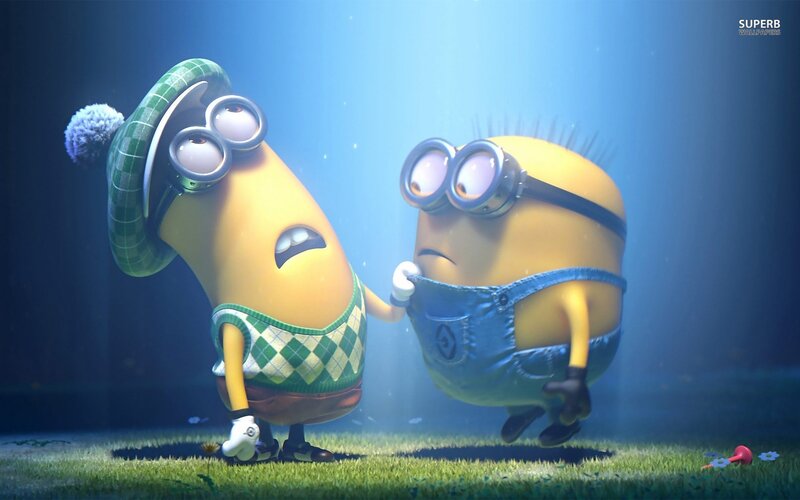 Two Minions on Grass