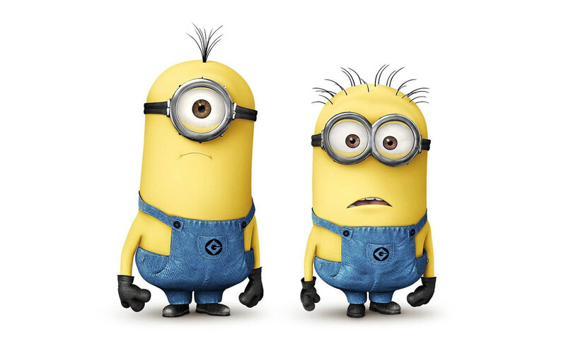 Two Minions Standing — Yellow
