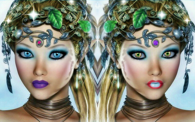 Two Mirrored Women