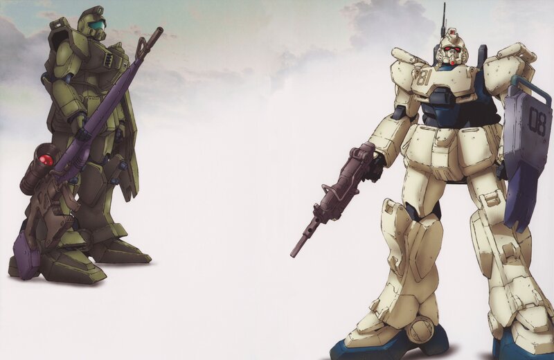 Two Mobile Suits Facing Each Other