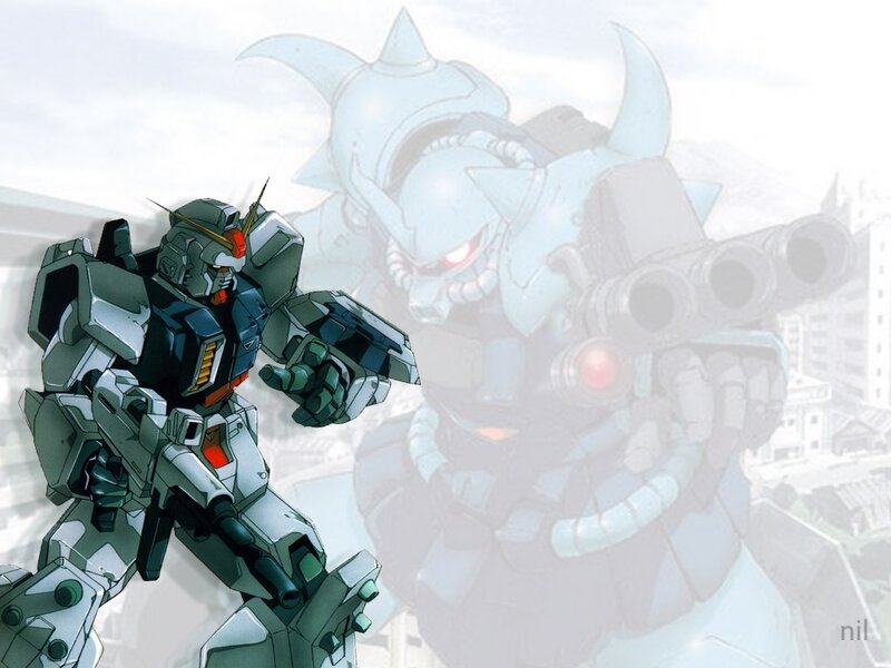 Two Mobile Suits — Gray