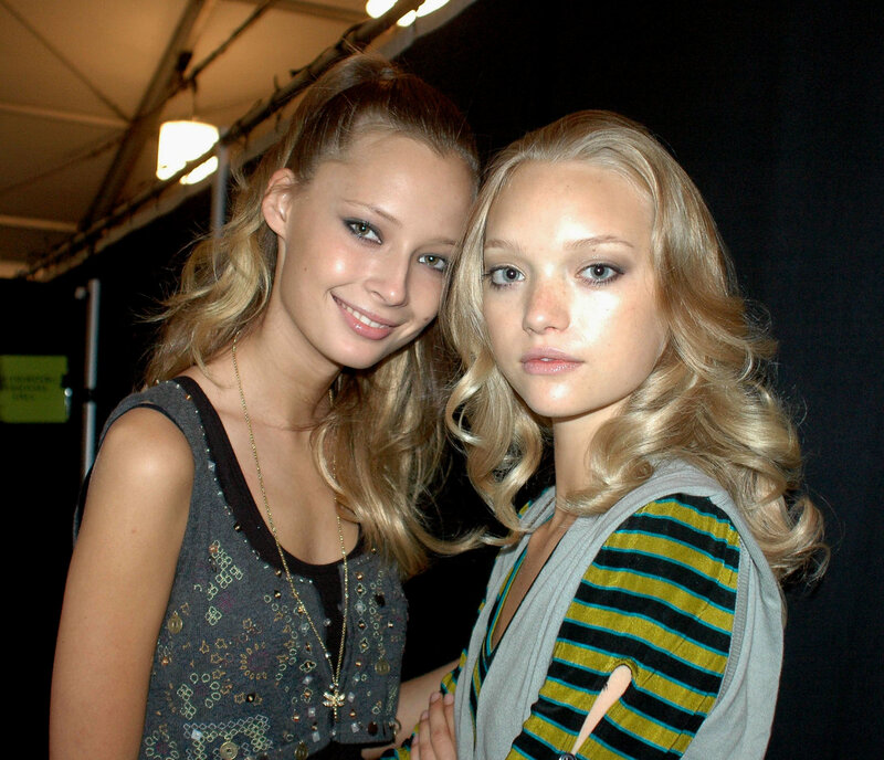 Two models backstage at fashion show