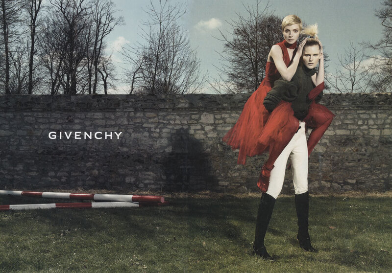 Two Models in Red and White
