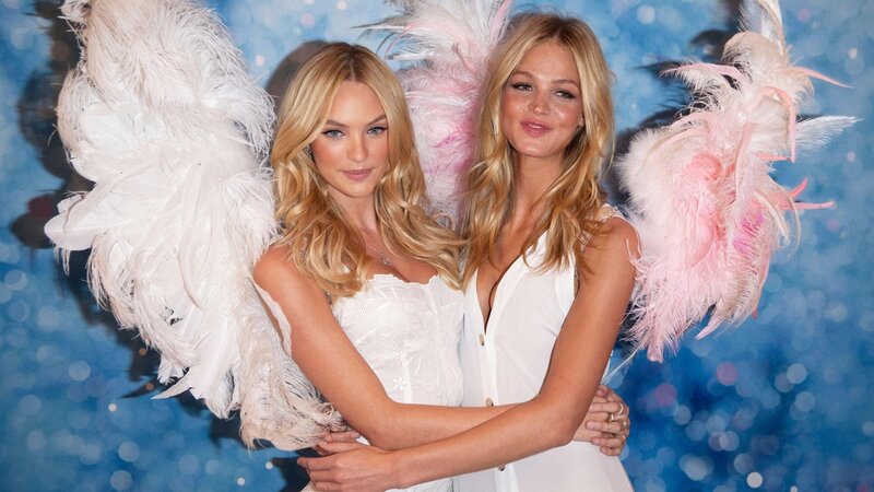 Two models with angel wings