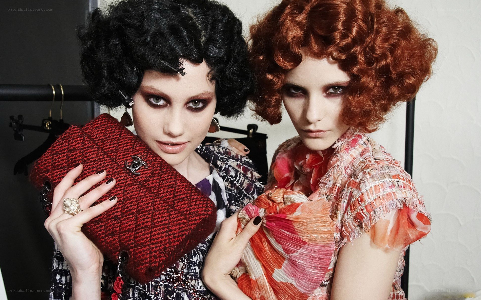 Two models with vintage hairstyles