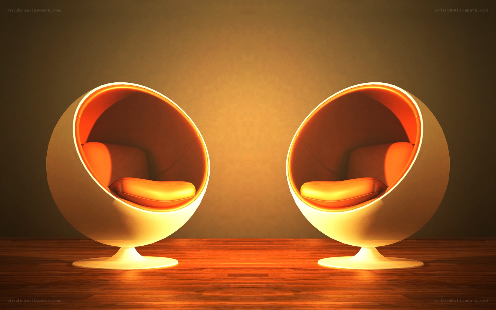 Two modern egg chairs