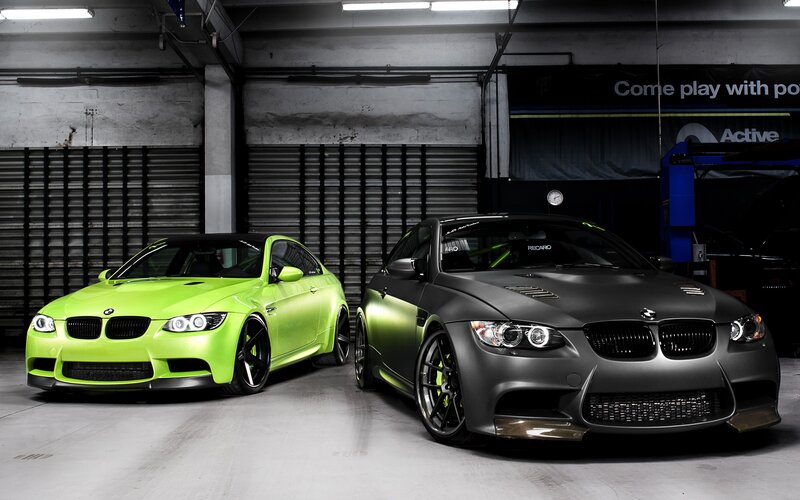 Two Modified BMW Cars — Green
