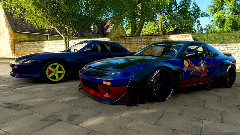 Two Modified Cars — Blue, Calm