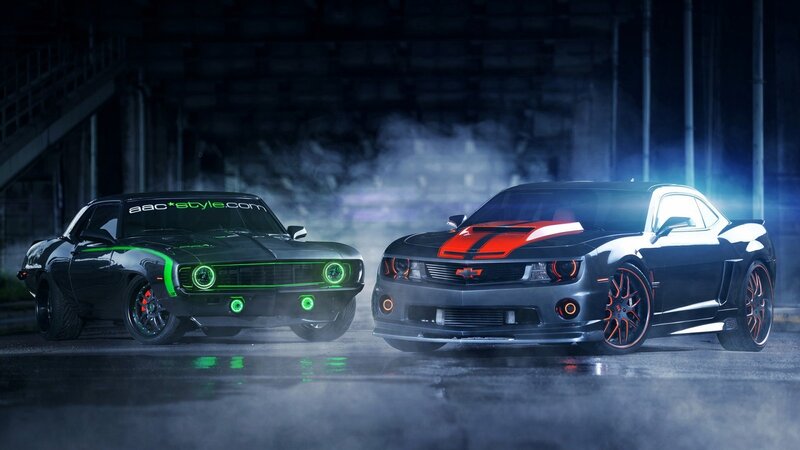 Two Modified Muscle Cars