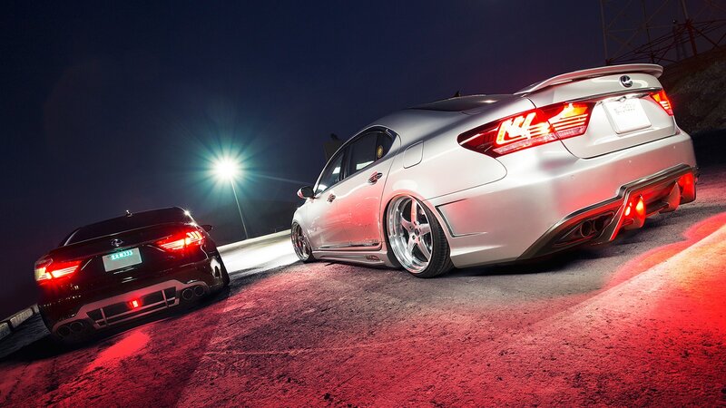 Two Modified Sedans — Red