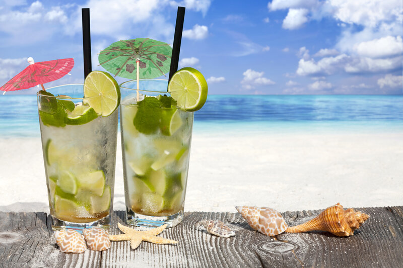 Two Mojito Cocktails — Blue, Relaxed