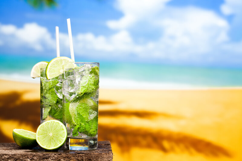 Two Mojito Cocktails — Blue
