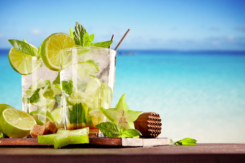 Two Mojito Cocktails — Green, Refreshing, Afternoon