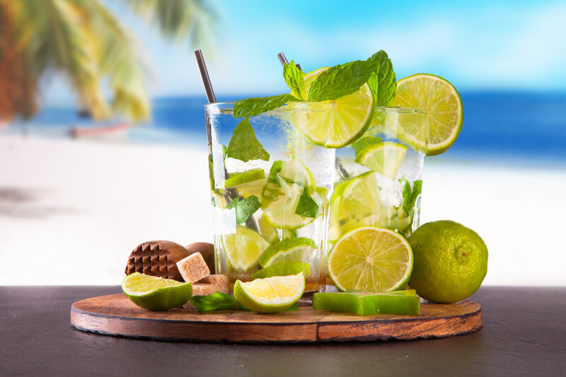 Two Mojito Cocktails — Green, Refreshing