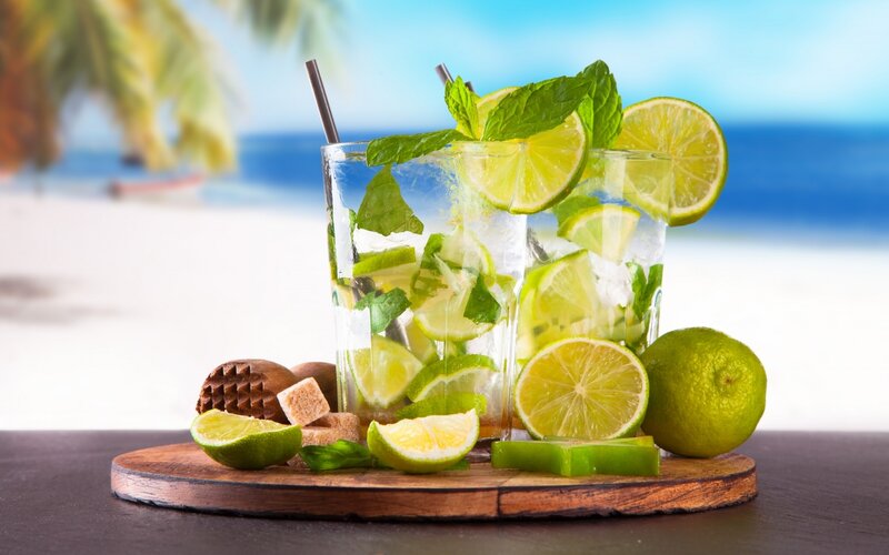 Two Mojito Drinks — Green, Refreshing