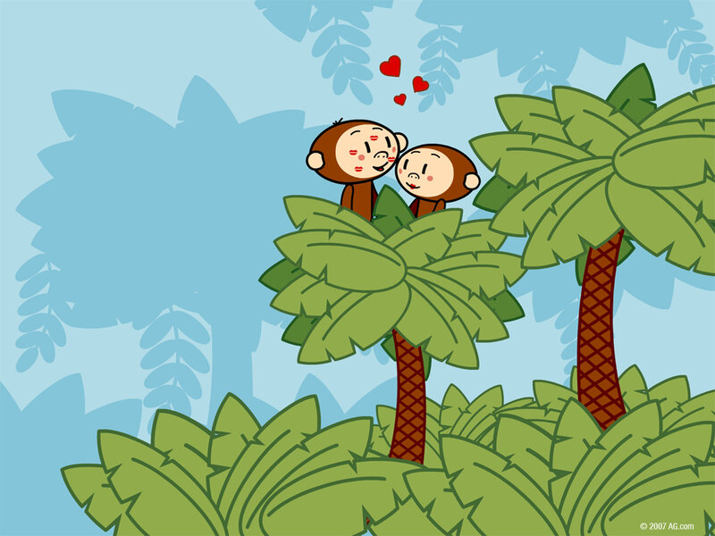 Two Monkeys in Trees