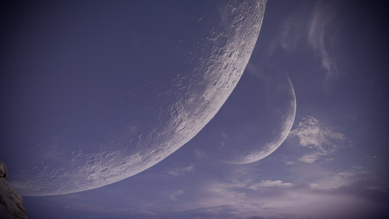 Two Moons in Sky — Purple, Dramatic